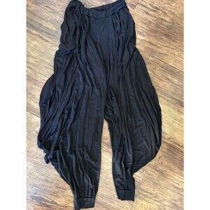 Lovely Soft Elasticated Waist Black Harem Pants Size Medium